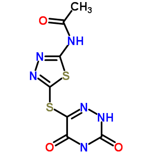 N-[5-[(3,5-二氧代-2H-1,2,4-噻嗪-6-基)磺?；鵠-1,3,4-噻二唑-2-基]乙酰胺結(jié)構式_90110-04-6結(jié)構式