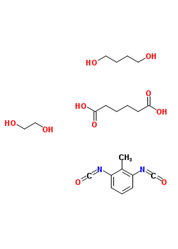 己二酸與 1,4-丁二醇 1,3-甲苯二異氰酸酯和 1,2-乙二醇的聚合物結構式_9019-94-7結構式