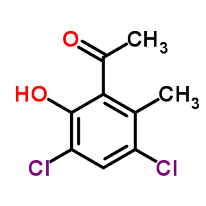 1-(3,5-二氯-2-羥基-6-甲基苯基)-乙酮結(jié)構(gòu)式_90348-61-1結(jié)構(gòu)式