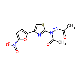 N-乙?；?N-[4-(5-硝基-2-呋喃基)-1,3-噻唑-2-基]乙酰肼結(jié)構(gòu)式_91091-92-8結(jié)構(gòu)式