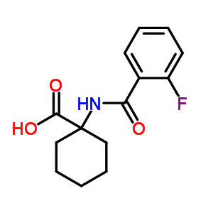 1-(2-氟苯甲?；被?-環(huán)己烷羧酸結(jié)構(gòu)式_912771-23-4結(jié)構(gòu)式