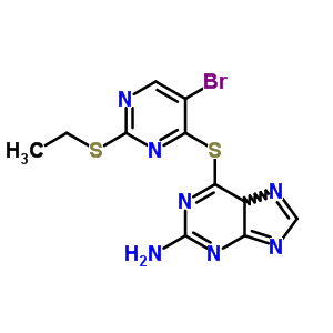 2-氨基-6-[5-溴-2-(乙基硫代)-4-嘧啶硫代]-嘌呤結(jié)構(gòu)式_91348-71-9結(jié)構(gòu)式