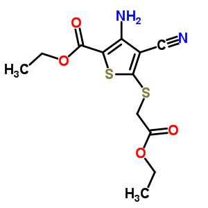 3-氨基-4-氰基-5-(乙氧基羰基甲基磺?；?噻吩-2-羧酸乙酯結(jié)構(gòu)式_91568-02-4結(jié)構(gòu)式