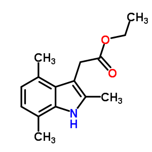 2-(2,4,7-三甲基-1H-吲哚-3-基)乙酸乙酯結(jié)構(gòu)式_92652-15-8結(jié)構(gòu)式