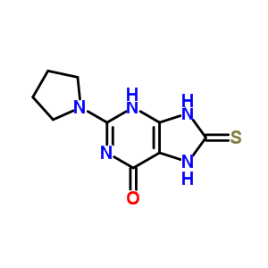 1,7,8,9-四氫-2-(1-吡咯烷)-8-硫氧代-6H-嘌呤-6-酮結(jié)構(gòu)式_93263-96-8結(jié)構(gòu)式