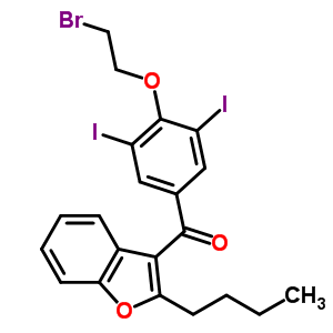 2-n-丁基-4-[(2-溴乙氧基)-3,5-二碘苯甲?；鵠苯并呋喃結(jié)構(gòu)式_96027-84-8結(jié)構(gòu)式